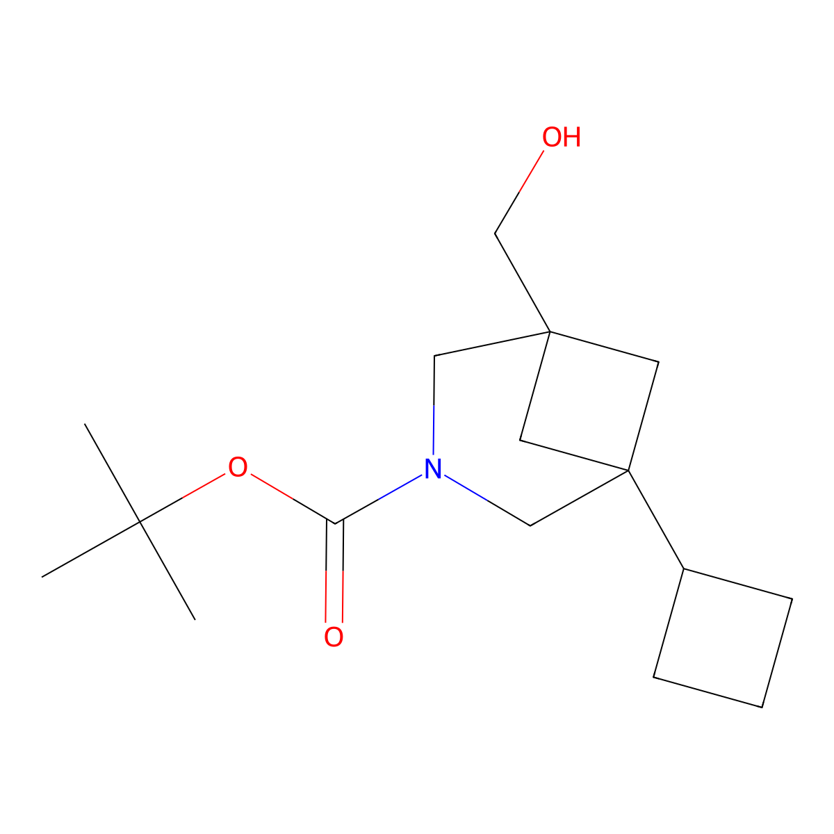 Tert-butyl 1-cyclobutyl-5-(hydroxymethyl)-3-azabicyclo[3.1.1]heptane-3-carboxylate molecular structure, CAS 2770494-03-4