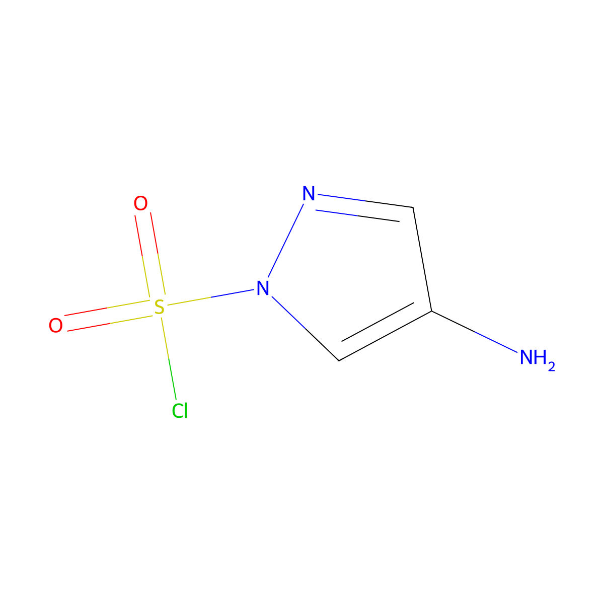 4-amino-1H-pyrazole-1-sulfonyl chloride molecular structure, CAS 2770494-04-5