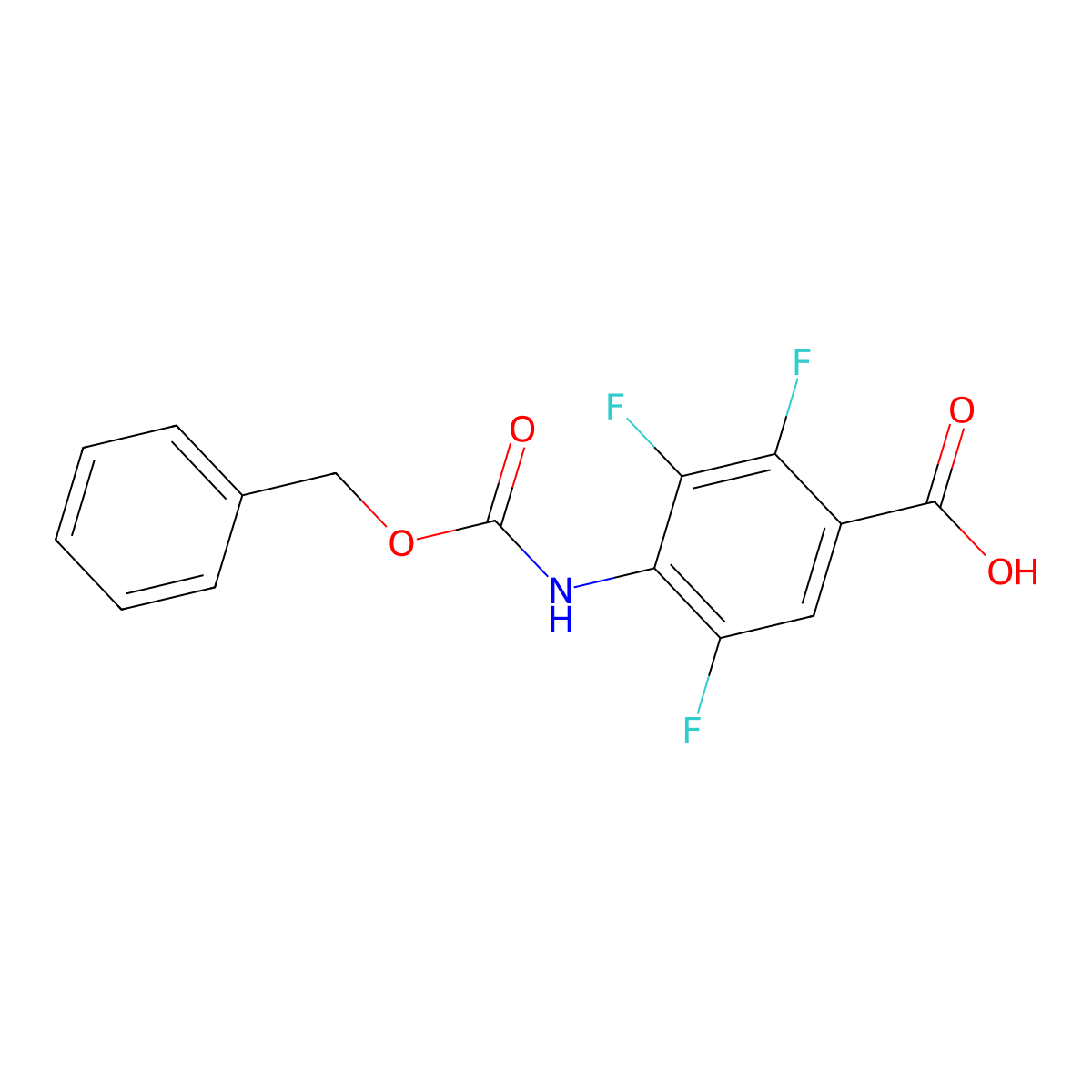 4-{[(Benzyloxy)carbonyl]amino}-2,3,5-trifluorobenzoic acid molecular structure, CAS 2770494-13-6