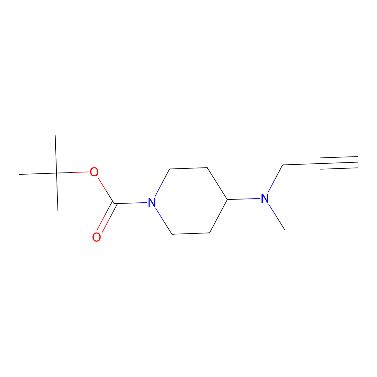 Tert-butyl 4-(methyl(prop-2-yn-1-yl)amino)piperidine-1-carboxylate molecular structure, CAS 2770494-27-2