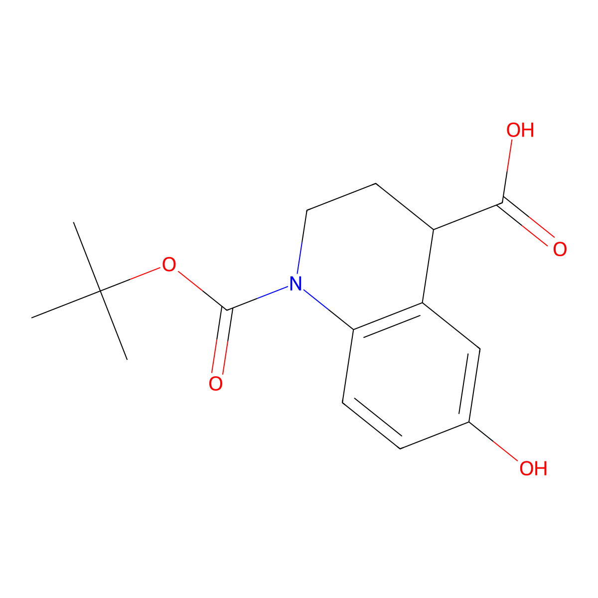 1-[(Tert-butoxy)carbonyl]-6-hydroxy-1,2,3,4-tetrahydroquinoline-4-carboxylic acid molecular structure, CAS 2770494-31-8