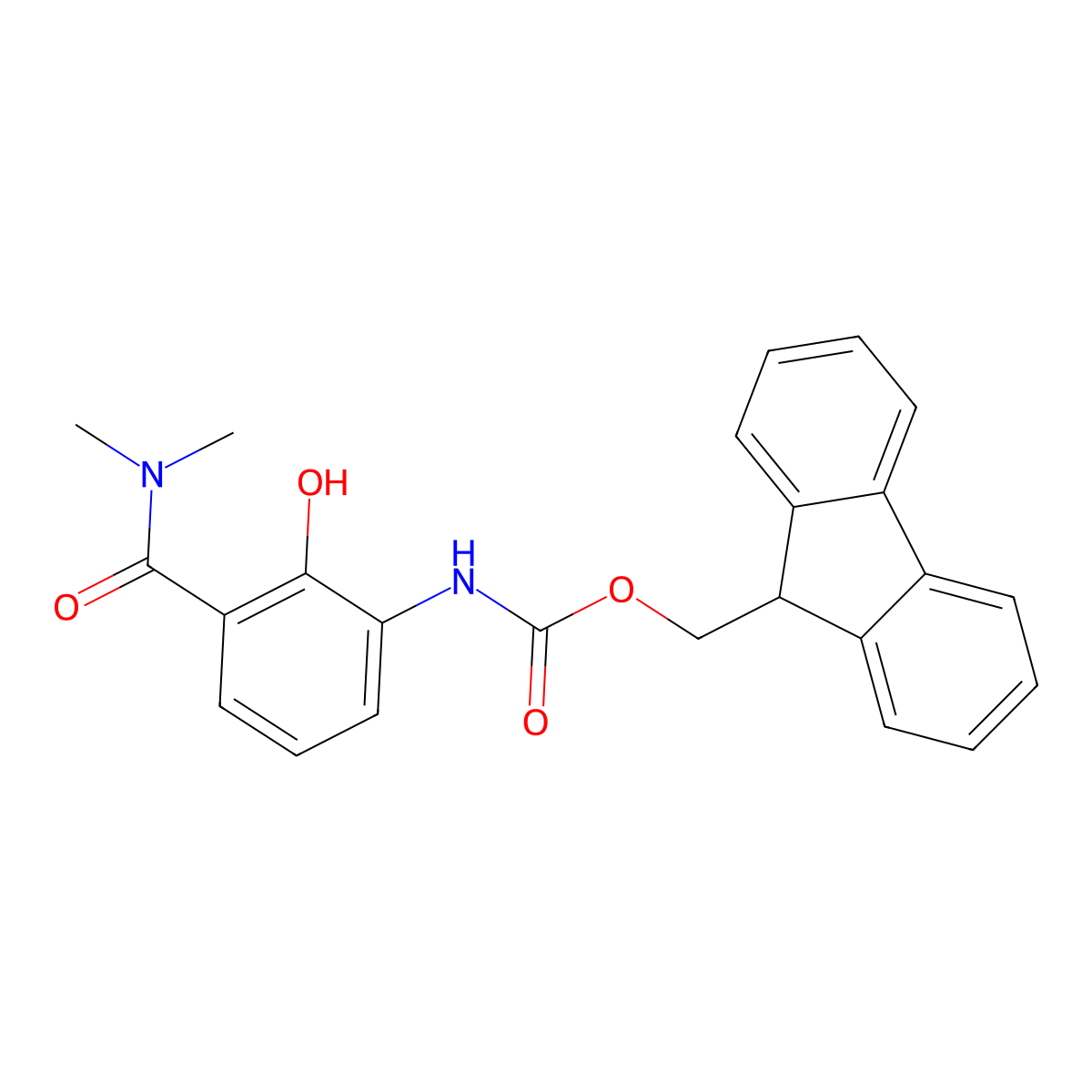 (9H-fluoren-9-yl)methyl N-[3-(dimethylcarbamoyl)-2-hydroxyphenyl]carbamate molecular structure, CAS 2770494-32-9