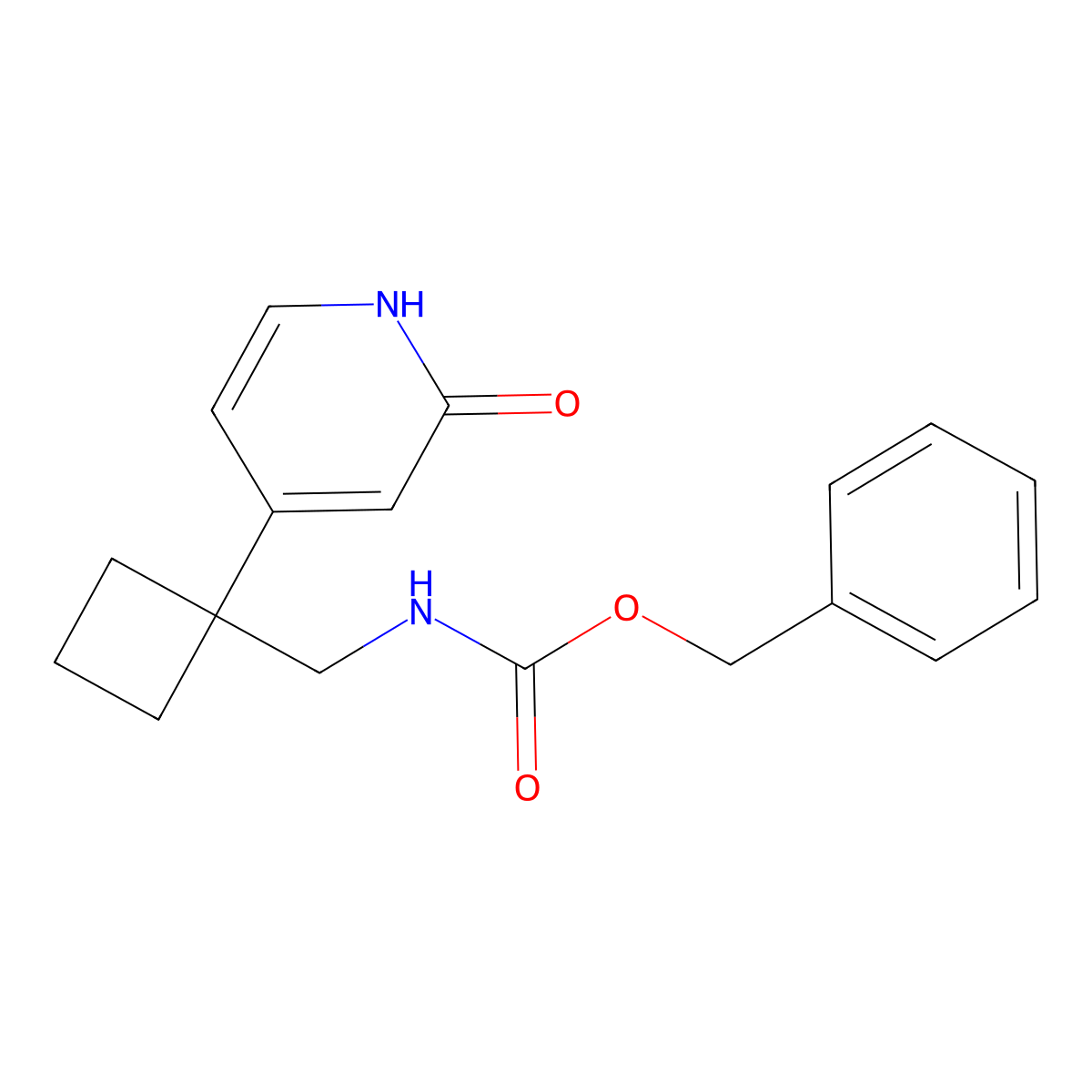 benzyl N-{[1-(2-hydroxypyridin-4-yl)cyclobutyl]methyl}carbamate molecular structure, CAS 2770494-59-0