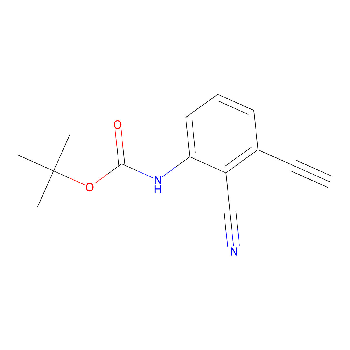 tert-butyl N-(2-cyano-3-ethynylphenyl)carbamate molecular structure, CAS 2770494-87-4