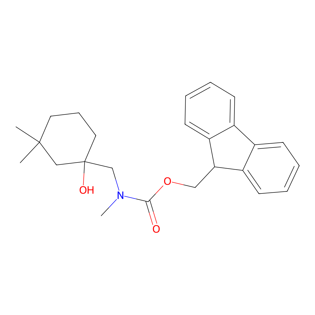 (9H-fluoren-9-yl)methyl N-[(1-hydroxy-3,3-dimethylcyclohexyl)methyl]-N-methylcarbamate molecular structure, CAS 2770495-09-3
