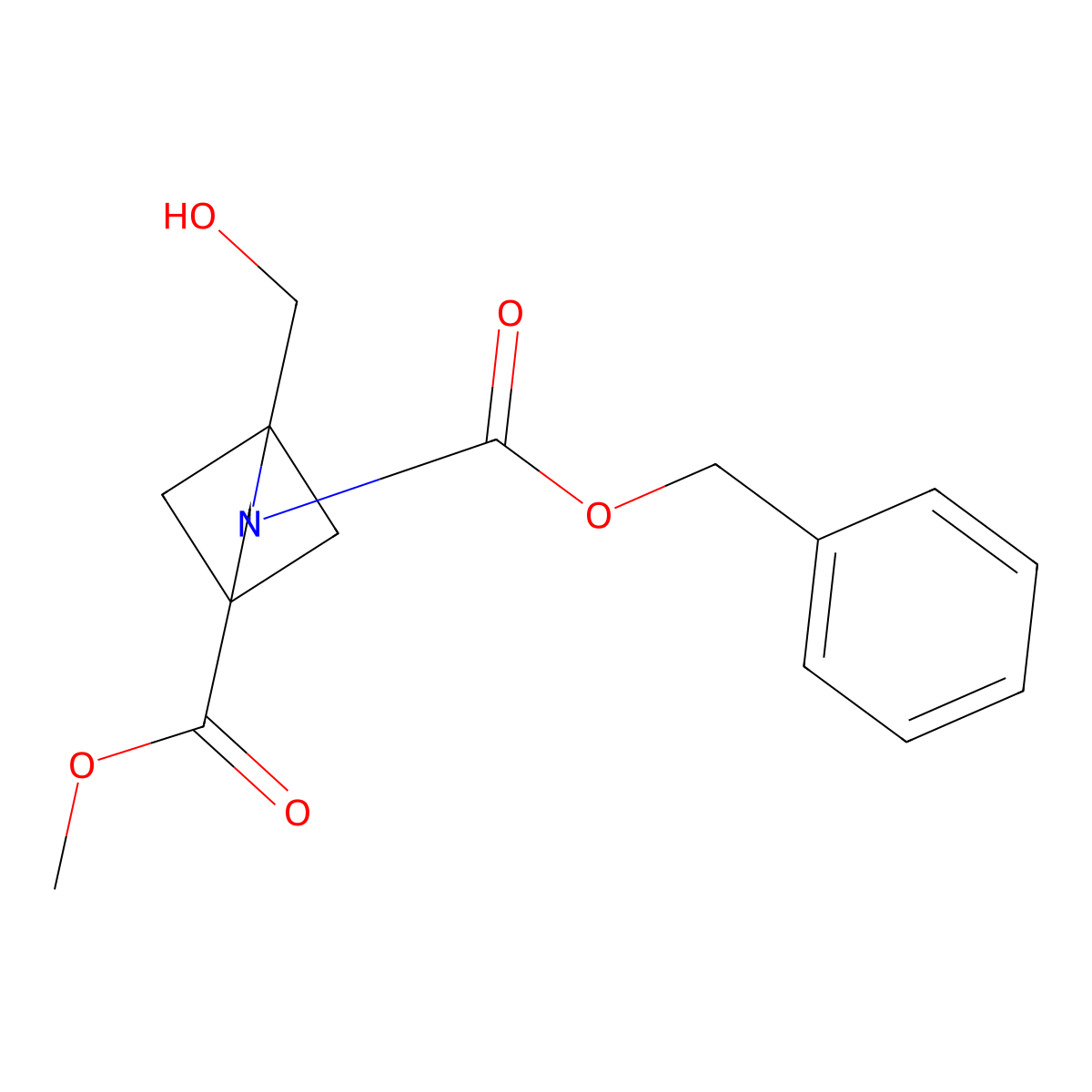 2-Benzyl 4-methyl 1-(hydroxymethyl)-2-azabicyclo[2.1.1]hexane-2,4-dicarboxylate molecular structure, CAS 2770495-11-7