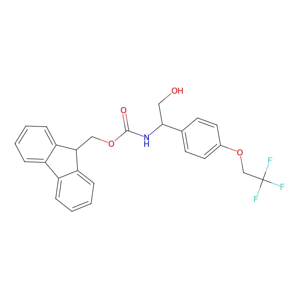 (9H-fluoren-9-yl)methyl N-{2-hydroxy-1-[4-(2,2,2-trifluoroethoxy)phenyl]ethyl}carbamate molecular structure, CAS 2770495-29-7