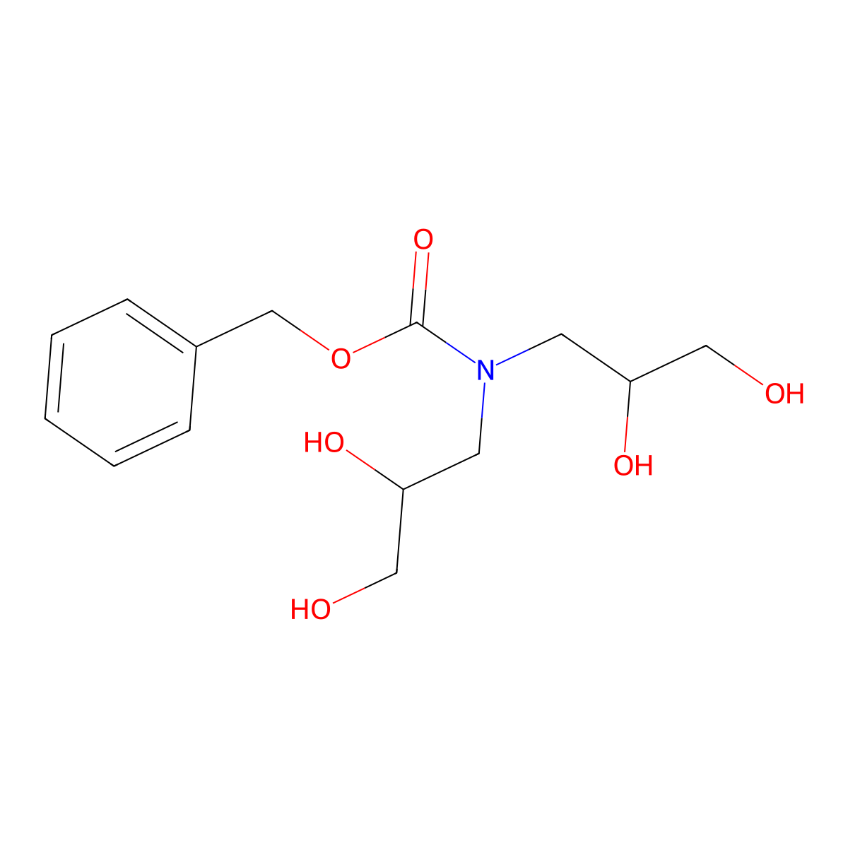 benzyl N,N-bis(2,3-dihydroxypropyl)carbamate molecular structure, CAS 2770495-30-0