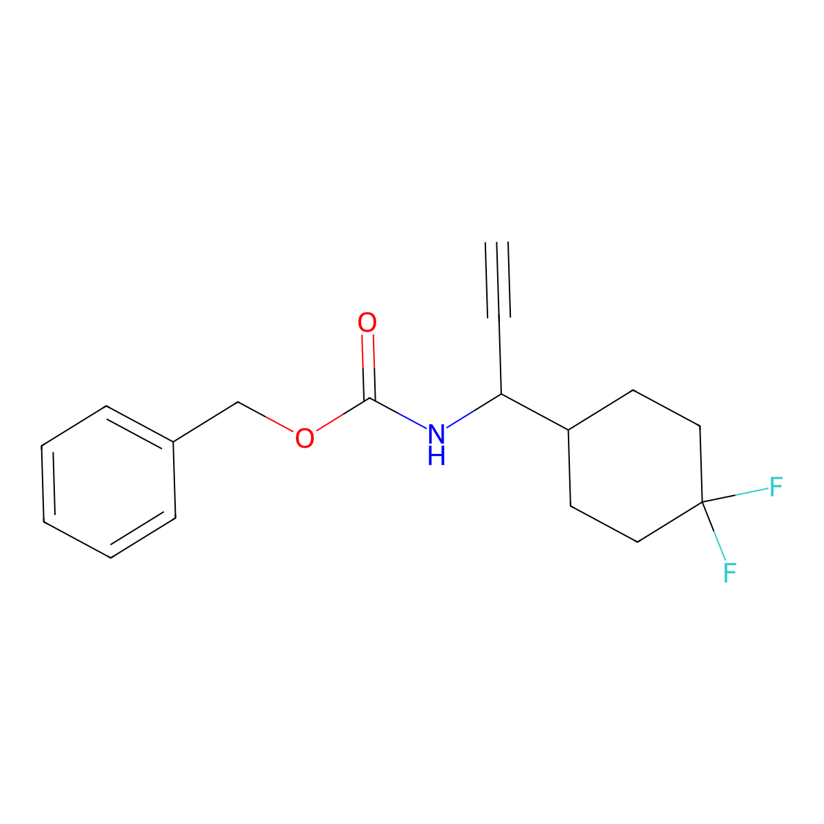 benzyl N-[1-(4,4-difluorocyclohexyl)prop-2-yn-1-yl]carbamate molecular structure, CAS 2770495-32-2