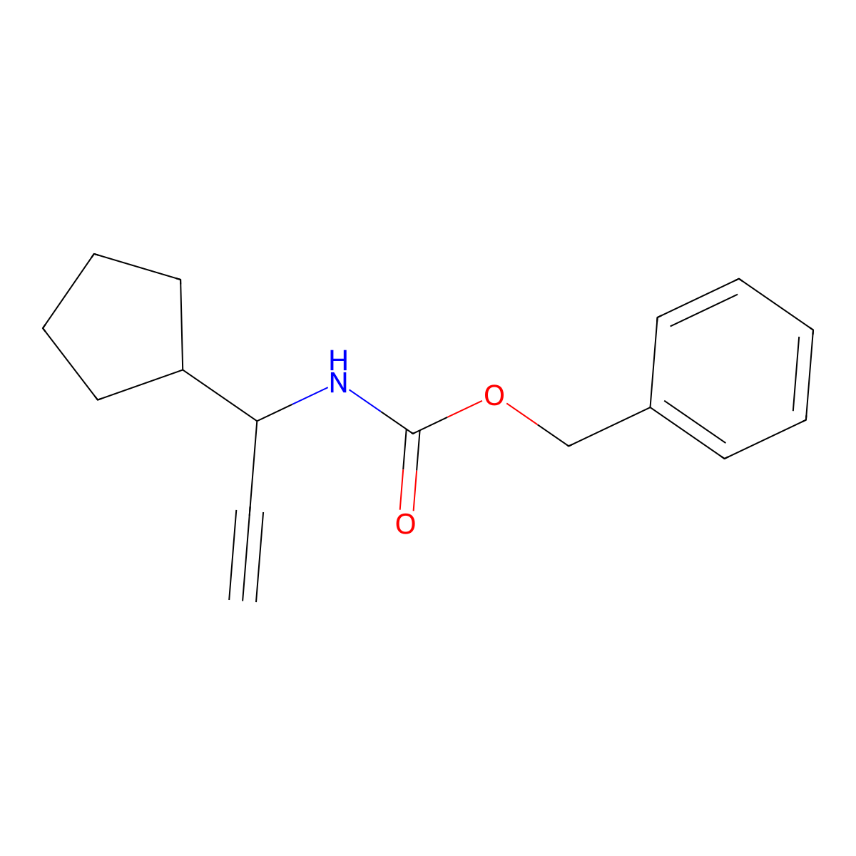 benzyl N-(1-cyclopentylprop-2-yn-1-yl)carbamate molecular structure, CAS 2770495-55-9