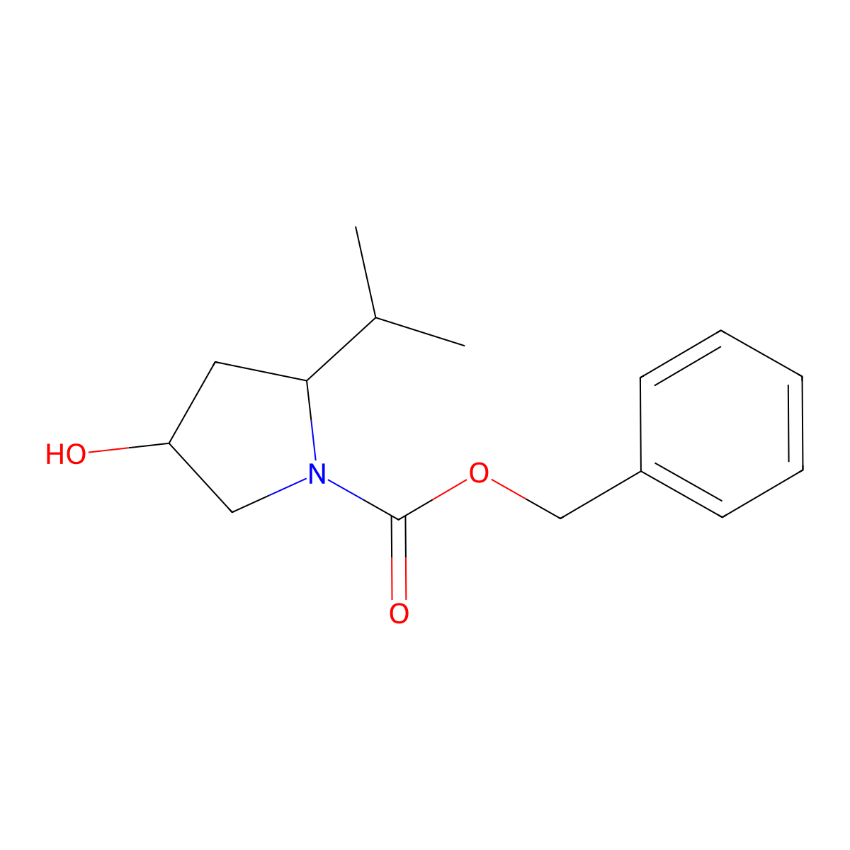 Benzyl 4-hydroxy-2-(propan-2-yl)pyrrolidine-1-carboxylate molecular structure, CAS 2770498-03-6