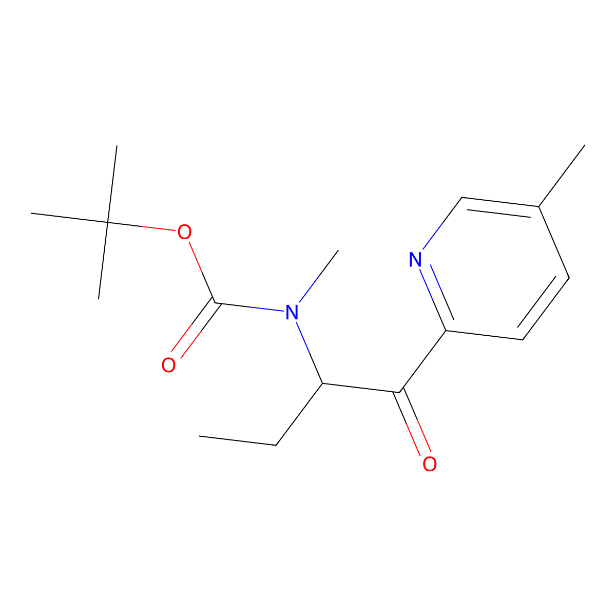 tert-butyl N-methyl-N-[1-(5-methylpyridin-2-yl)-1-oxobutan-2-yl]carbamate molecular structure, CAS 2770498-04-7