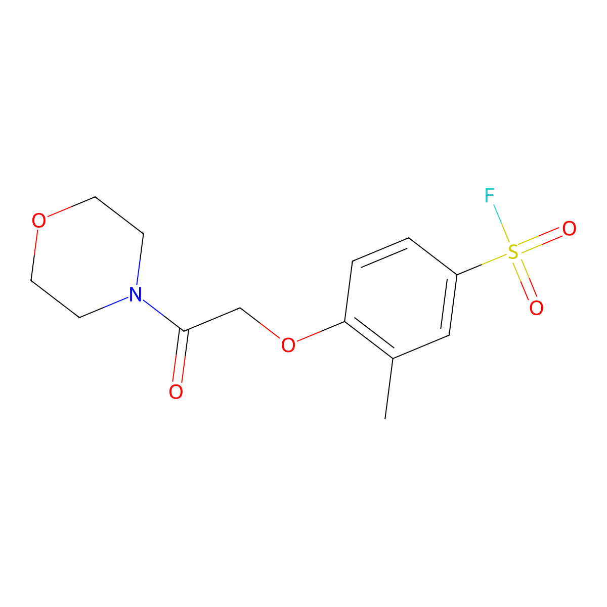 3-Methyl-4-[2-(morpholin-4-yl)-2-oxoethoxy]benzene-1-sulfonyl fluoride molecular structure, CAS 2770498-11-6
