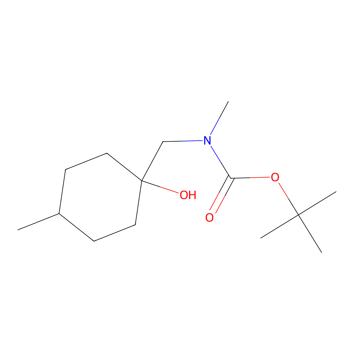 tert-butyl N-[(1-hydroxy-4-methylcyclohexyl)methyl]-N-methylcarbamate molecular structure, CAS 2770498-20-7