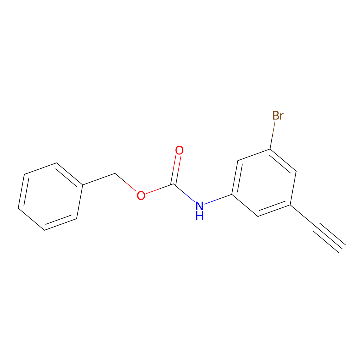 benzyl N-(3-bromo-5-ethynylphenyl)carbamate molecular structure, CAS 2770498-24-1