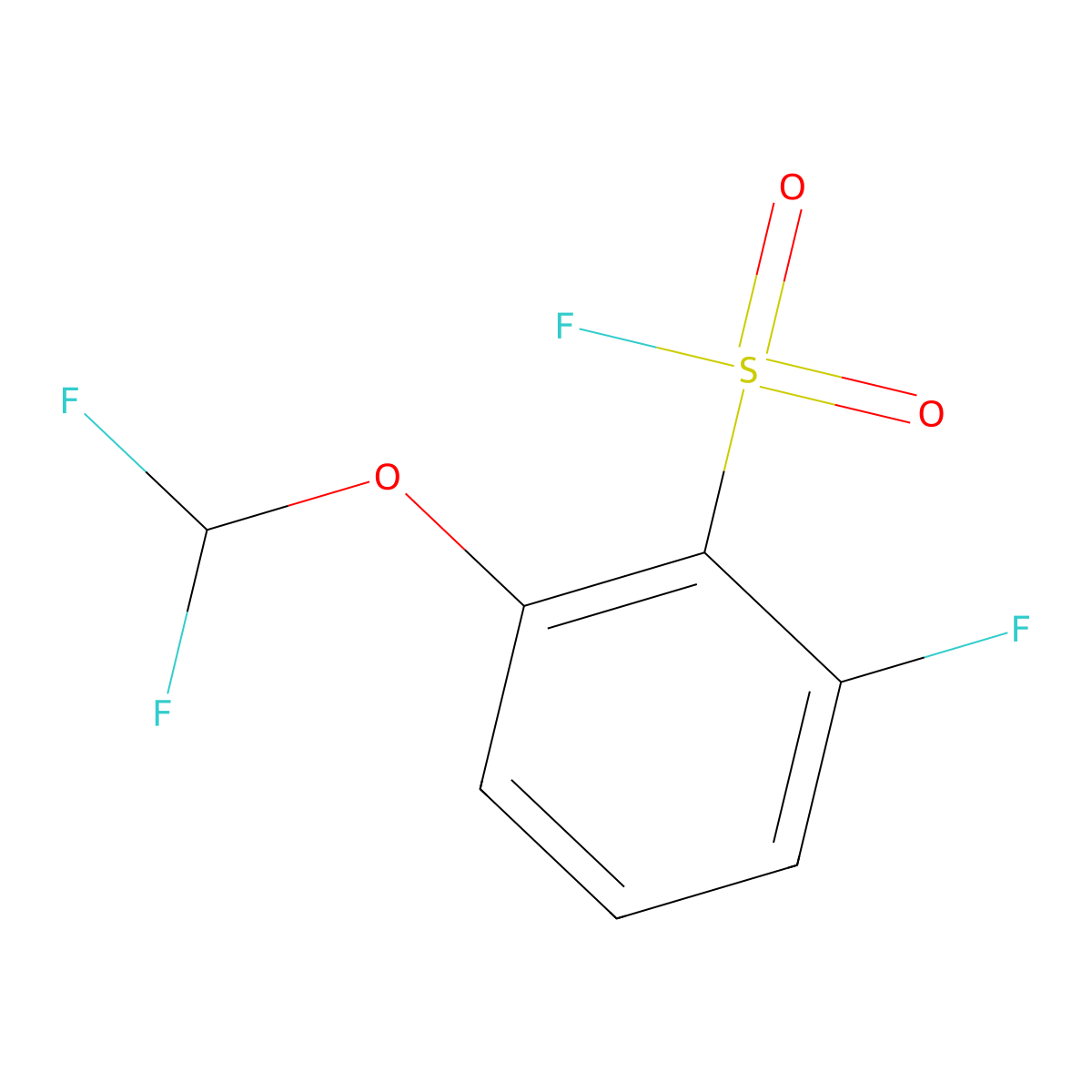 2-(Difluoromethoxy)-6-fluorobenzene-1-sulfonyl fluoride molecular structure, CAS 2770498-25-2