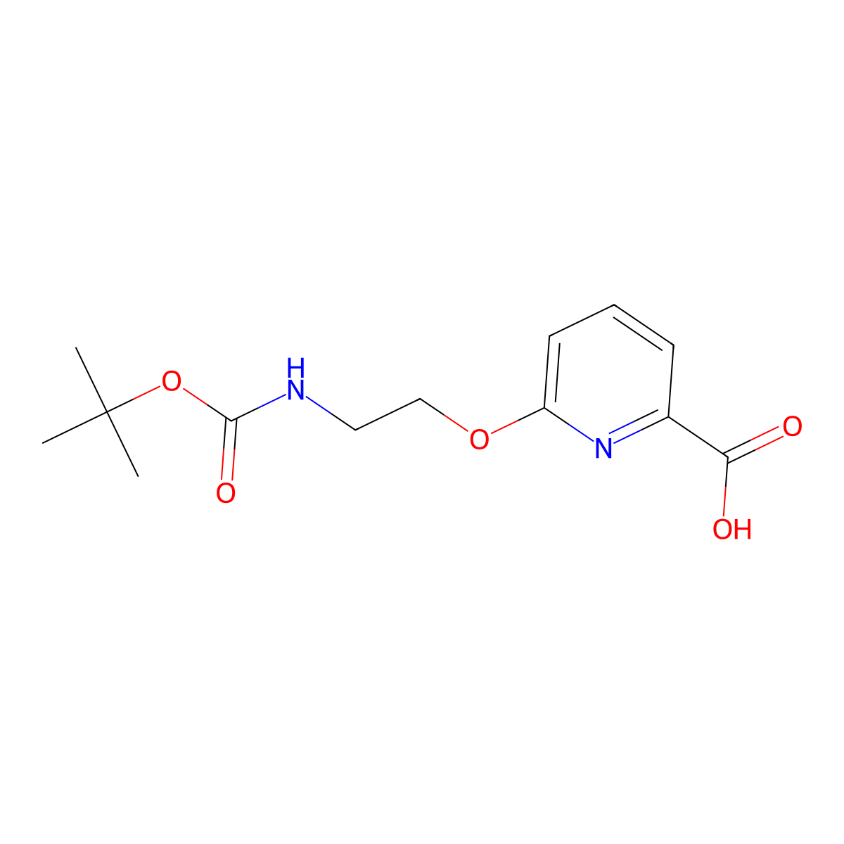 6-(2-{[(Tert-butoxy)carbonyl]amino}ethoxy)pyridine-2-carboxylic acid molecular structure, CAS 2770498-37-6