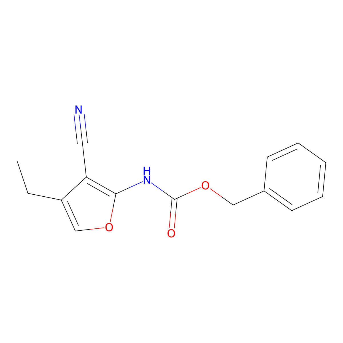 benzyl N-(3-cyano-4-ethylfuran-2-yl)carbamate molecular structure, CAS 2770498-46-7