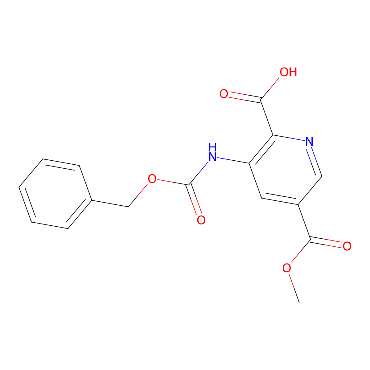 3-{[(Benzyloxy)carbonyl]amino}-5-(methoxycarbonyl)pyridine-2-carboxylic acid molecular structure, CAS 2770498-47-8