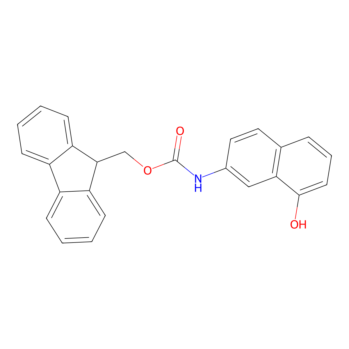 (9H-fluoren-9-yl)methyl N-(8-hydroxynaphthalen-2-yl)carbamate molecular structure, CAS 2770498-63-8