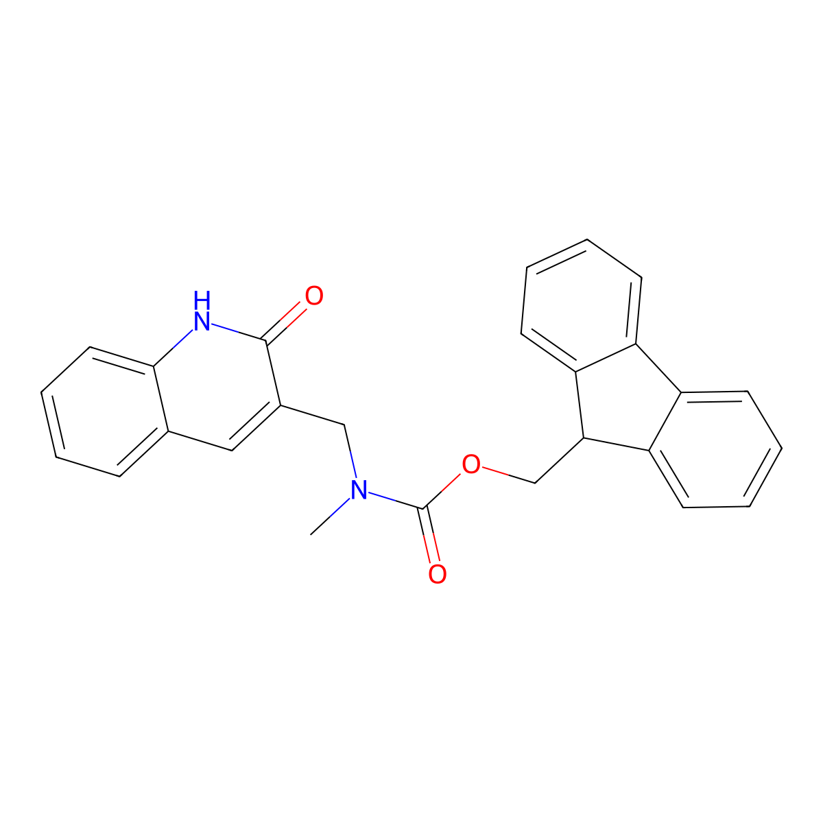(9H-fluoren-9-yl)methyl N-[(2-hydroxyquinolin-3-yl)methyl]-N-methylcarbamate molecular structure, CAS 2770498-86-5