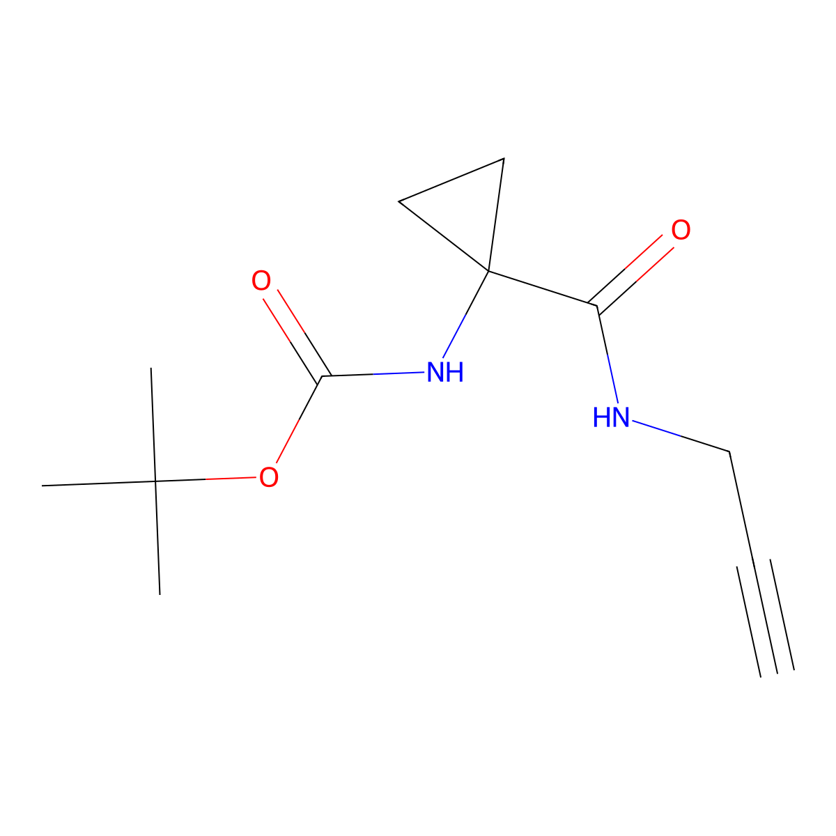 tert-butyl N-{1-[(prop-2-yn-1-yl)carbamoyl]cyclopropyl}carbamate molecular structure, CAS 2770499-06-2