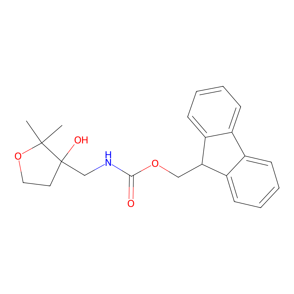 (9H-fluoren-9-yl)methyl N-[(3-hydroxy-2,2-dimethyloxolan-3-yl)methyl]carbamate molecular structure, CAS 2770499-10-8