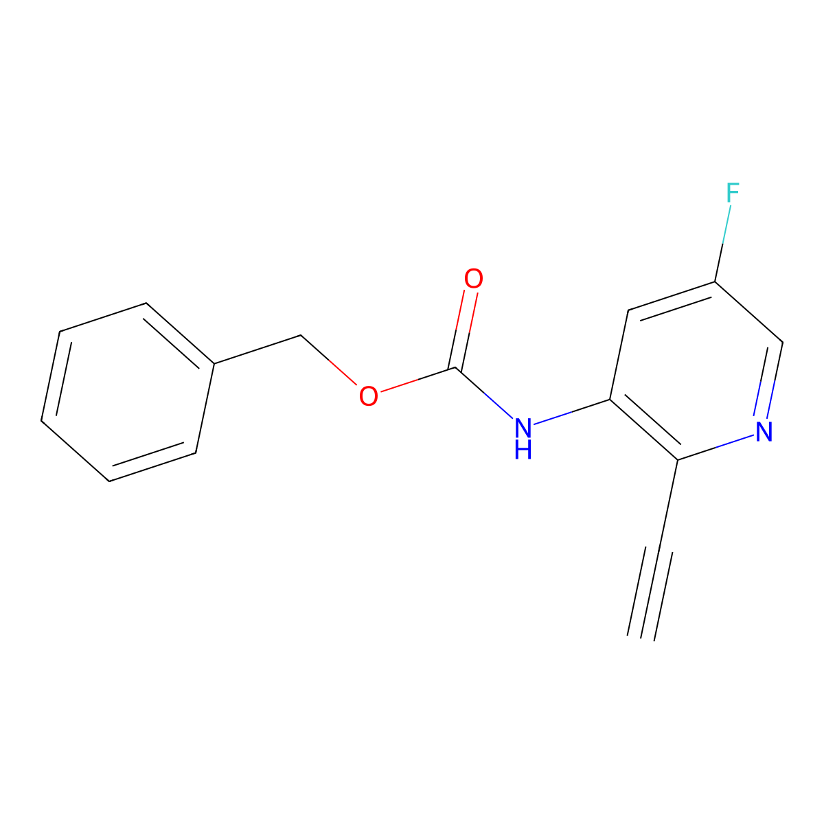 benzyl N-(2-ethynyl-5-fluoropyridin-3-yl)carbamate molecular structure, CAS 2770499-18-6