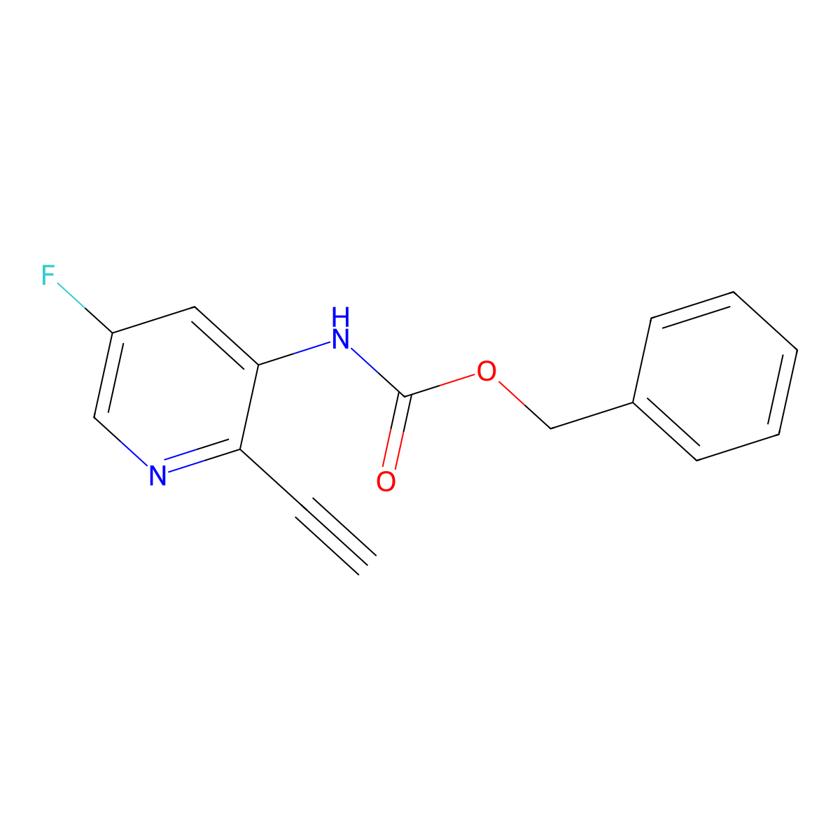 benzyl N-(2-ethynyl-5-fluoropyridin-3-yl)carbamate molecular structure, CAS 2770499-18-6