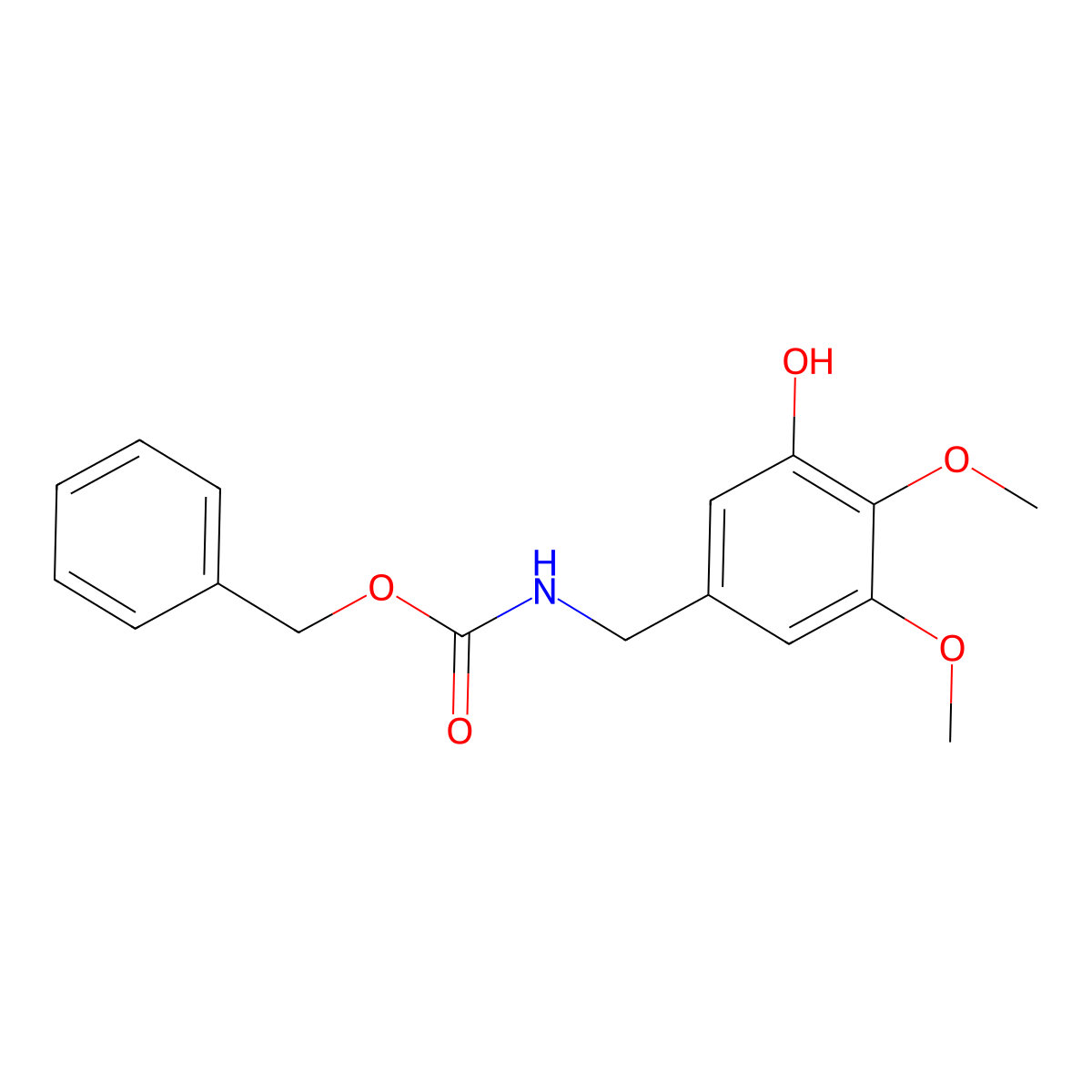 benzyl N-[(3-hydroxy-4,5-dimethoxyphenyl)methyl]carbamate molecular structure, CAS 2770499-27-7