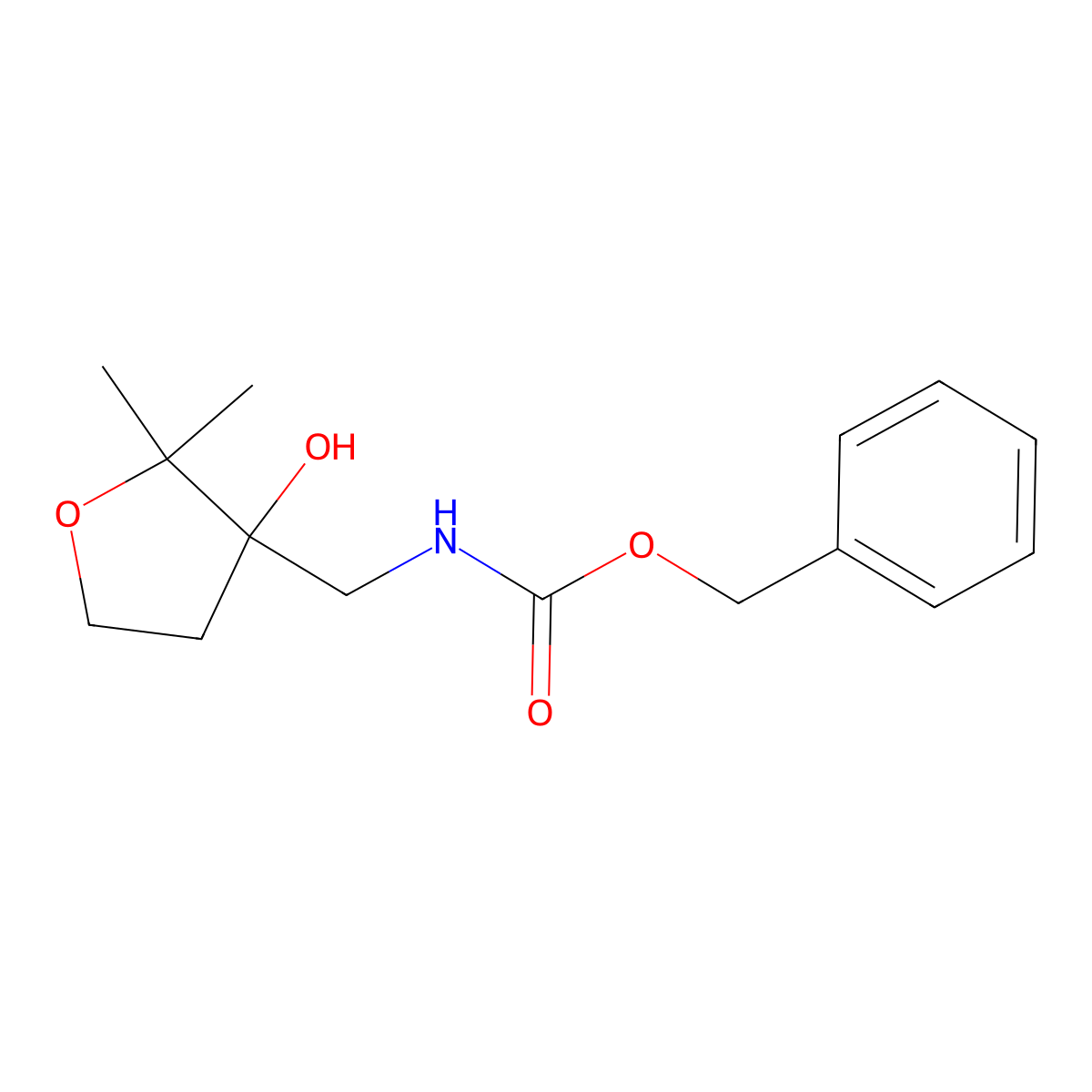 benzyl N-[(3-hydroxy-2,2-dimethyloxolan-3-yl)methyl]carbamate molecular structure, CAS 2770499-47-1