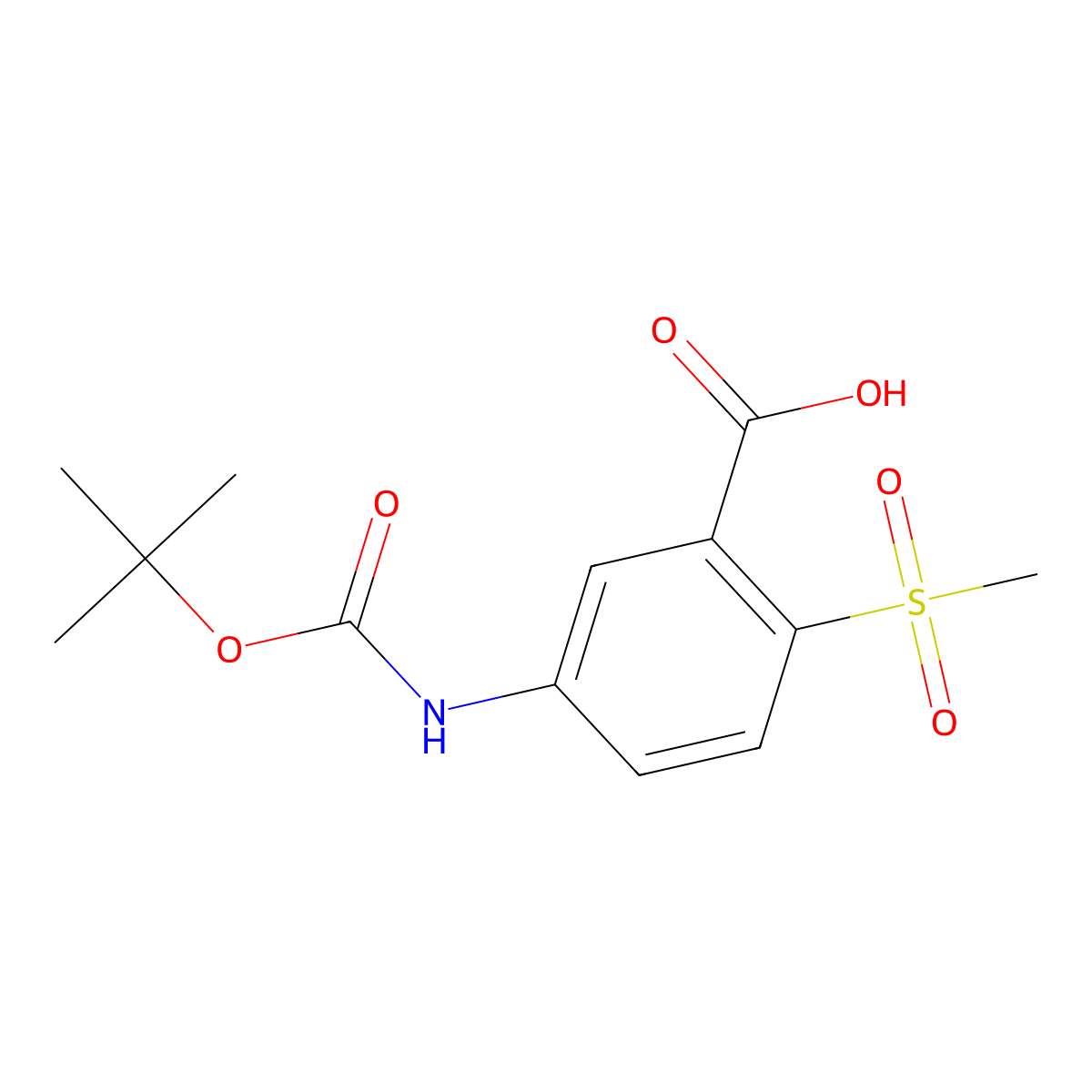 5-{[(Tert-butoxy)carbonyl]amino}-2-methanesulfonylbenzoic acid molecular structure, CAS 2770499-48-2