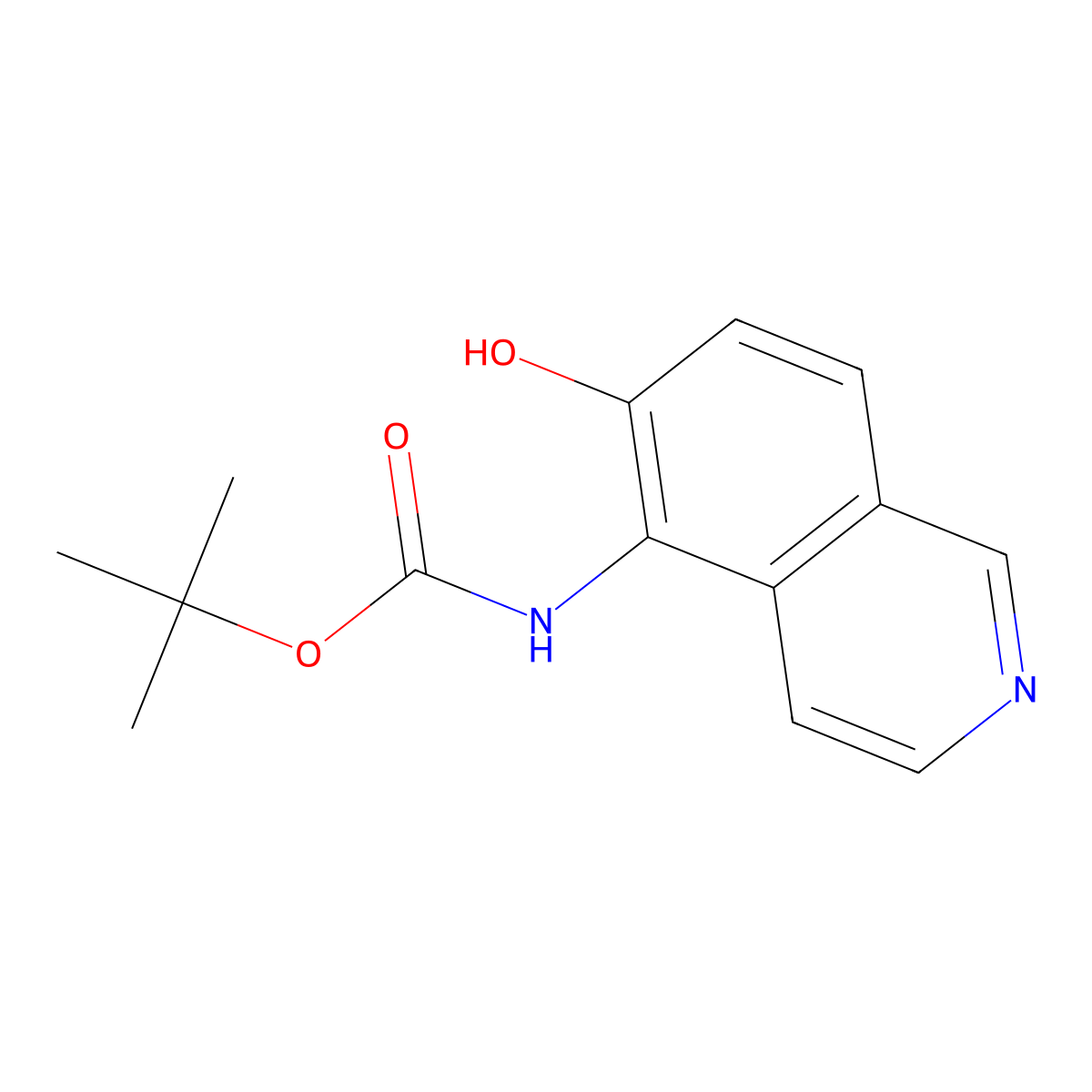 tert-butyl N-(6-hydroxyisoquinolin-5-yl)carbamate molecular structure, CAS 2770499-51-7