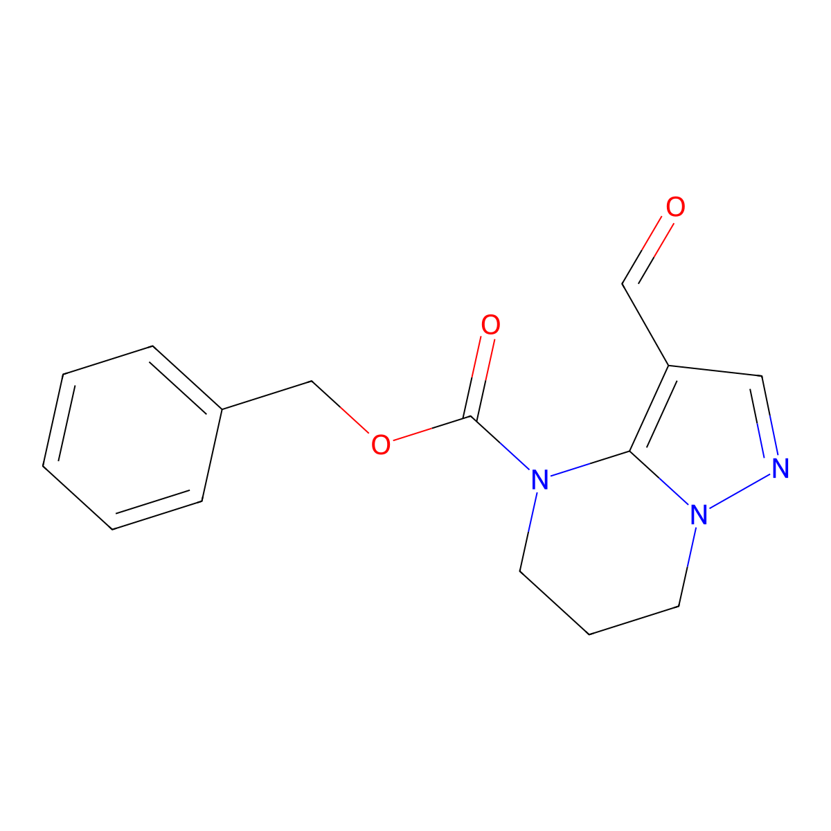 benzyl 3-formyl-4H,5H,6H,7H-pyrazolo[1,5-a]pyrimidine-4-carboxylate molecular structure, CAS 2770499-64-2