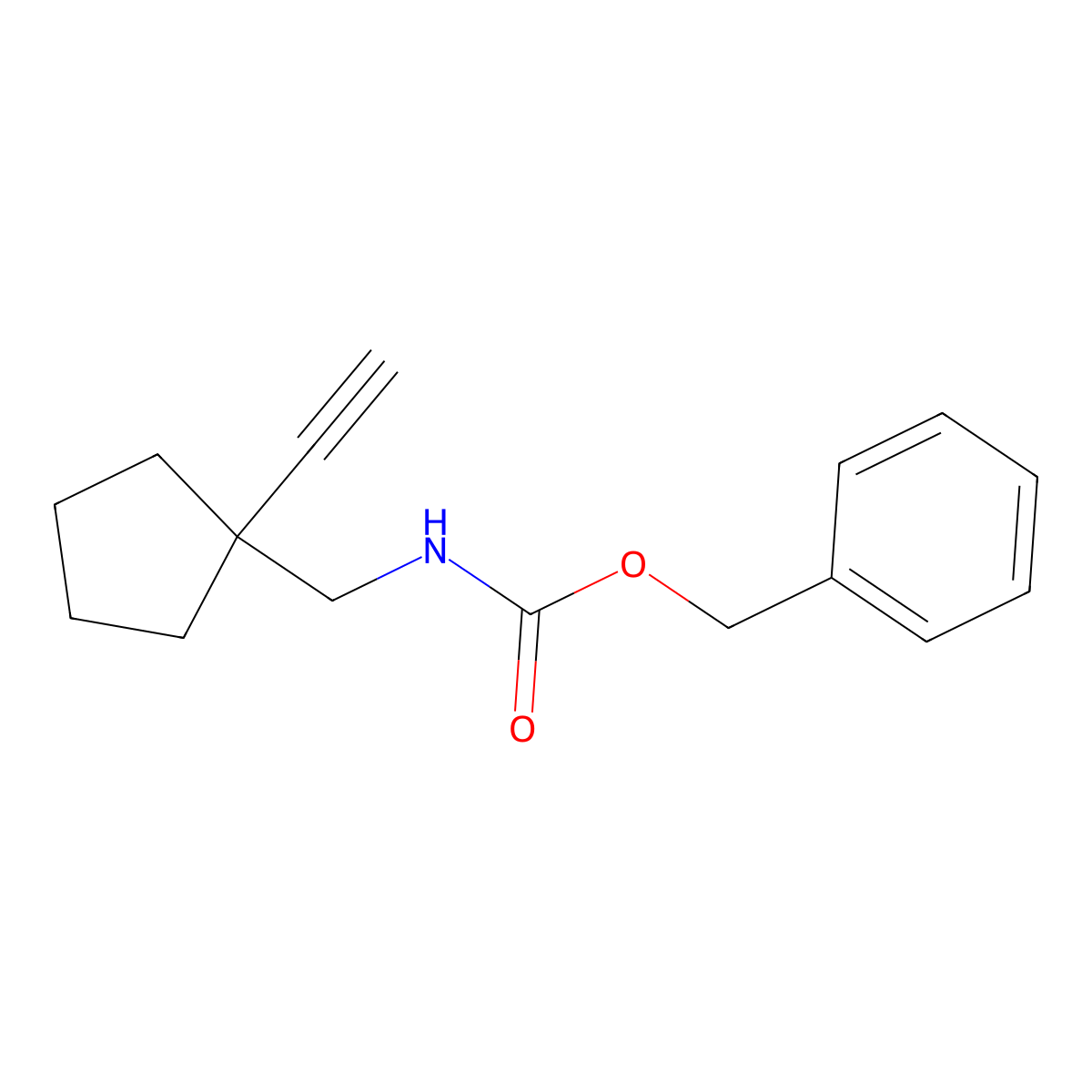 benzyl N-[(1-ethynylcyclopentyl)methyl]carbamate molecular structure, CAS 2770500-19-9