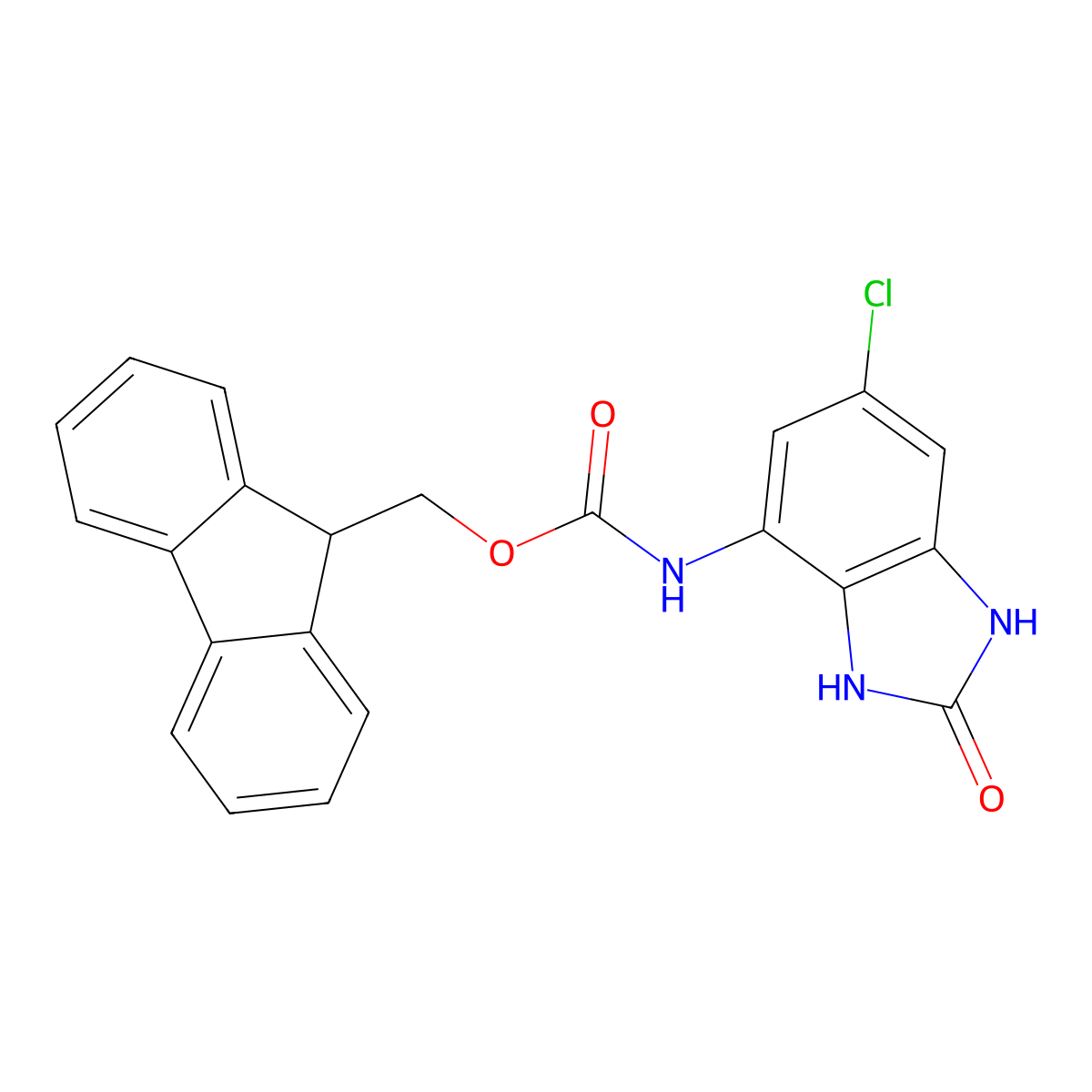 (9H-fluoren-9-yl)methyl N-(6-chloro-2-hydroxy-1H-1,3-benzodiazol-4-yl)carbamate molecular structure, CAS 2770500-26-8