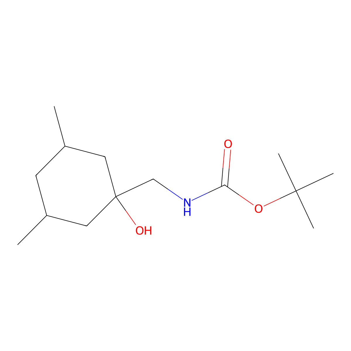 tert-butyl N-[(1-hydroxy-3,5-dimethylcyclohexyl)methyl]carbamate molecular structure, CAS 2770500-36-0