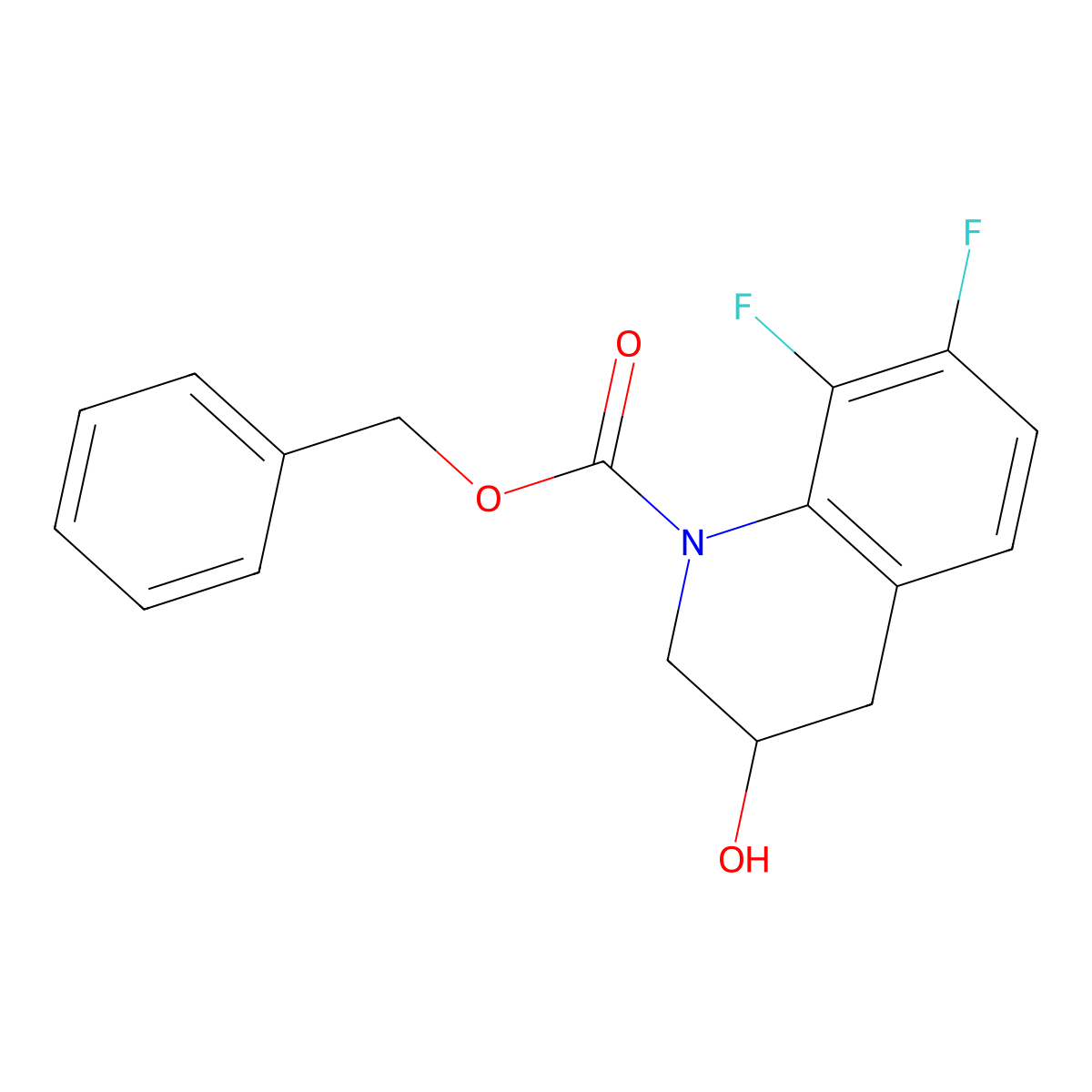 Benzyl 7,8-difluoro-3-hydroxy-1,2,3,4-tetrahydroquinoline-1-carboxylate molecular structure, CAS 2770500-47-3