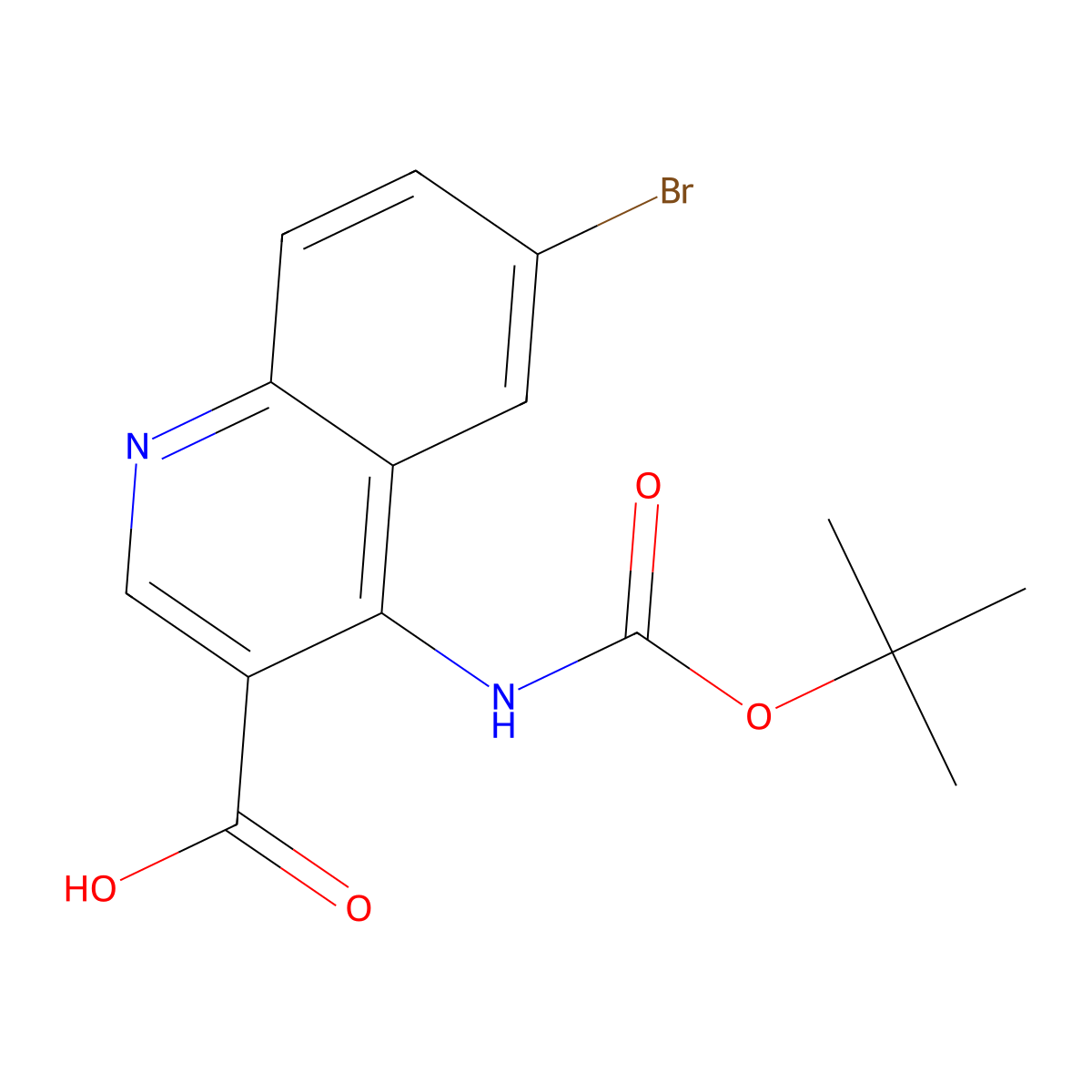 6-Bromo-4-{[(tert-butoxy)carbonyl]amino}quinoline-3-carboxylic acid molecular structure, CAS 2770500-52-0