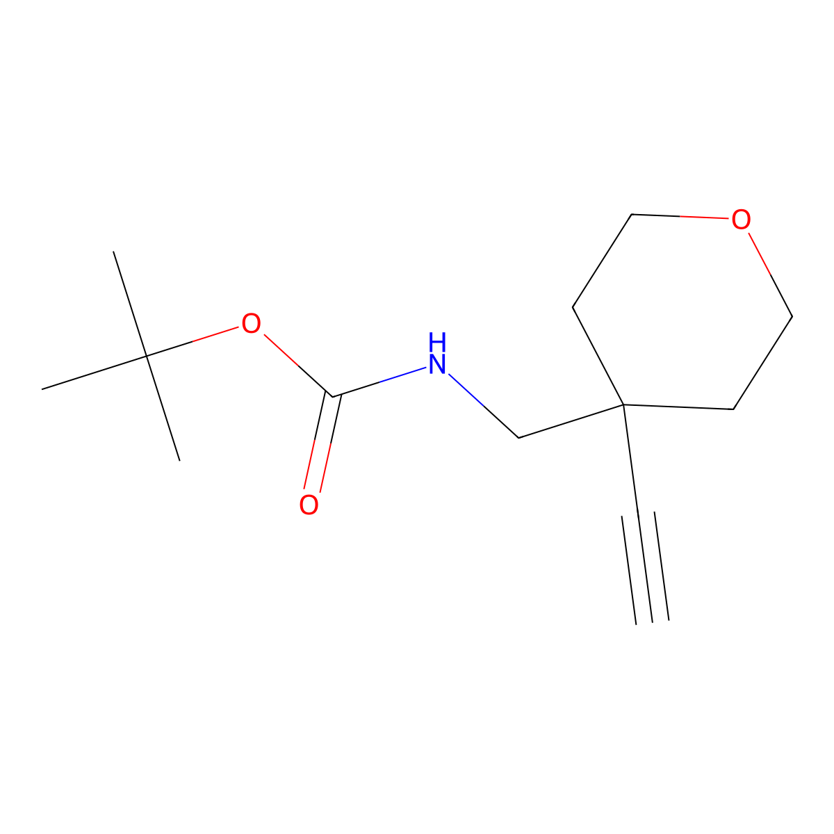 tert-butyl N-[(4-ethynyloxan-4-yl)methyl]carbamate molecular structure, CAS 2770500-53-1