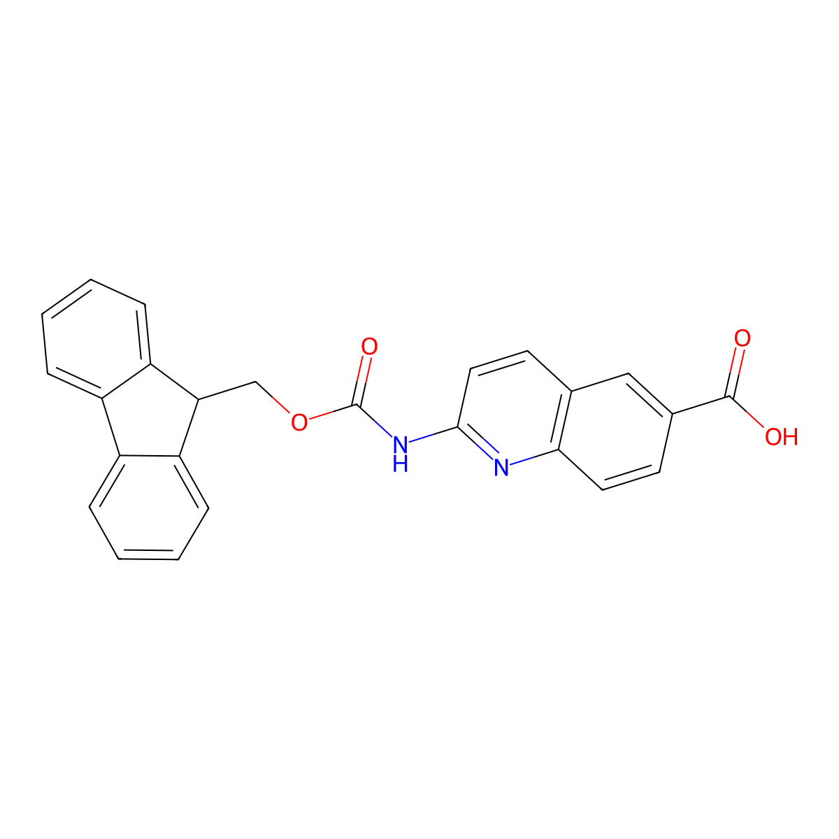 2-({[(9H-fluoren-9-yl)methoxy]carbonyl}amino)quinoline-6-carboxylic acid molecular structure, CAS 2770500-67-7
