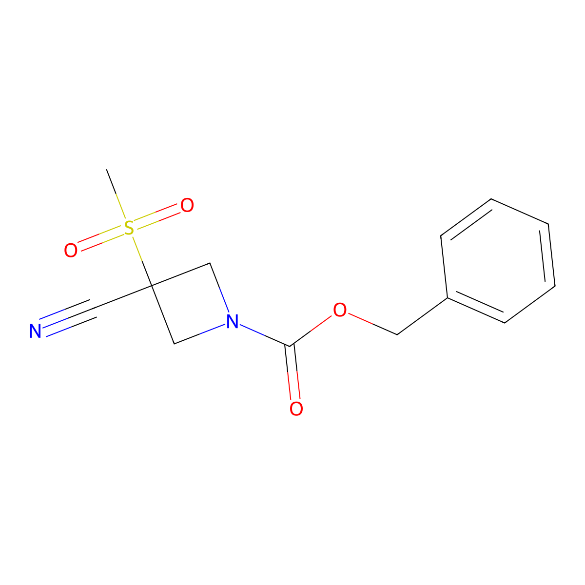 Benzyl 3-cyano-3-methanesulfonylazetidine-1-carboxylate molecular structure, CAS 2770500-73-5