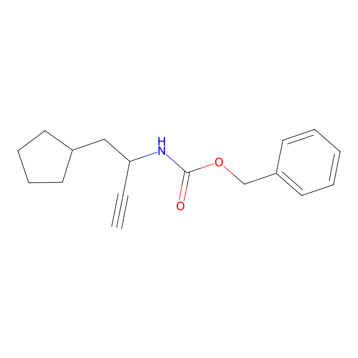 benzyl N-(1-cyclopentylbut-3-yn-2-yl)carbamate molecular structure, CAS 2770500-75-7