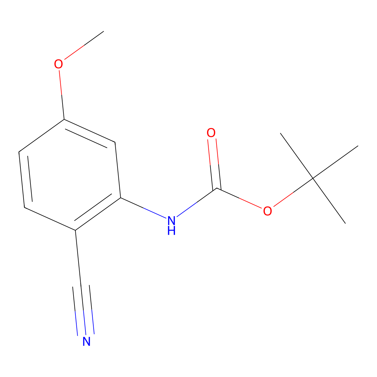 tert-butyl N-(2-cyano-5-methoxyphenyl)carbamate molecular structure, CAS 2770500-82-6