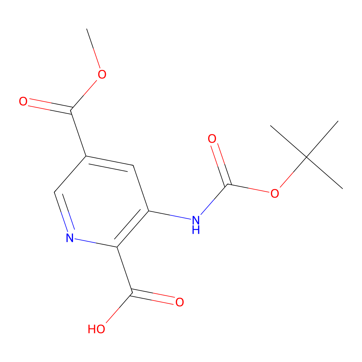 3-{[(Tert-butoxy)carbonyl]amino}-5-(methoxycarbonyl)pyridine-2-carboxylic acid molecular structure, CAS 2770501-06-7