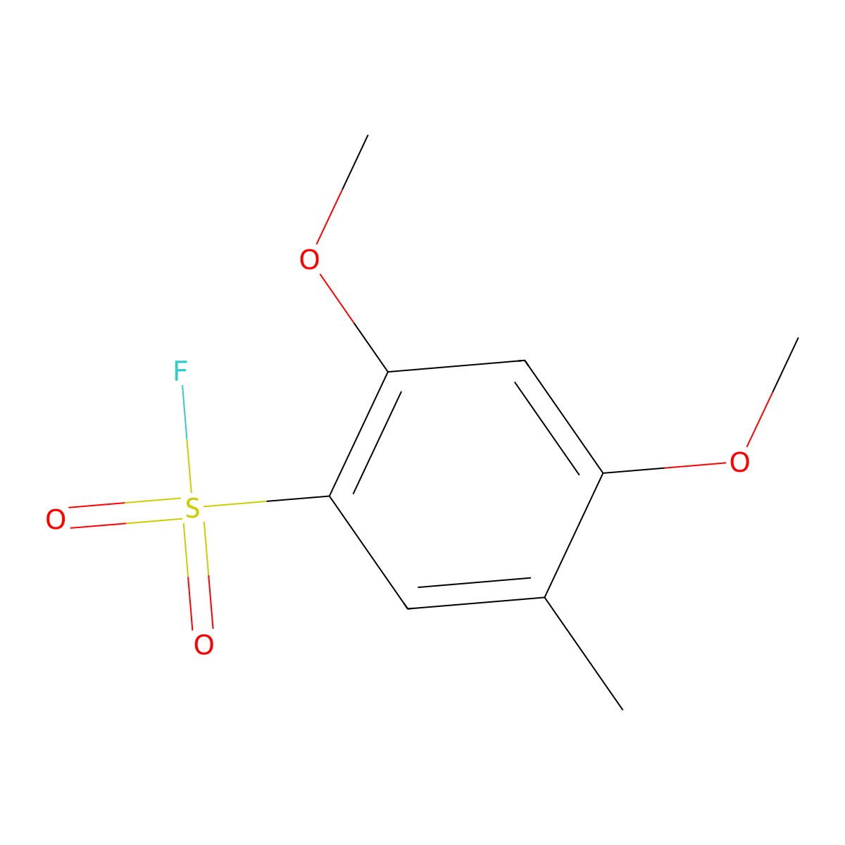 2,4-Dimethoxy-5-methylbenzene-1-sulfonyl fluoride molecular structure, CAS 2770501-12-5