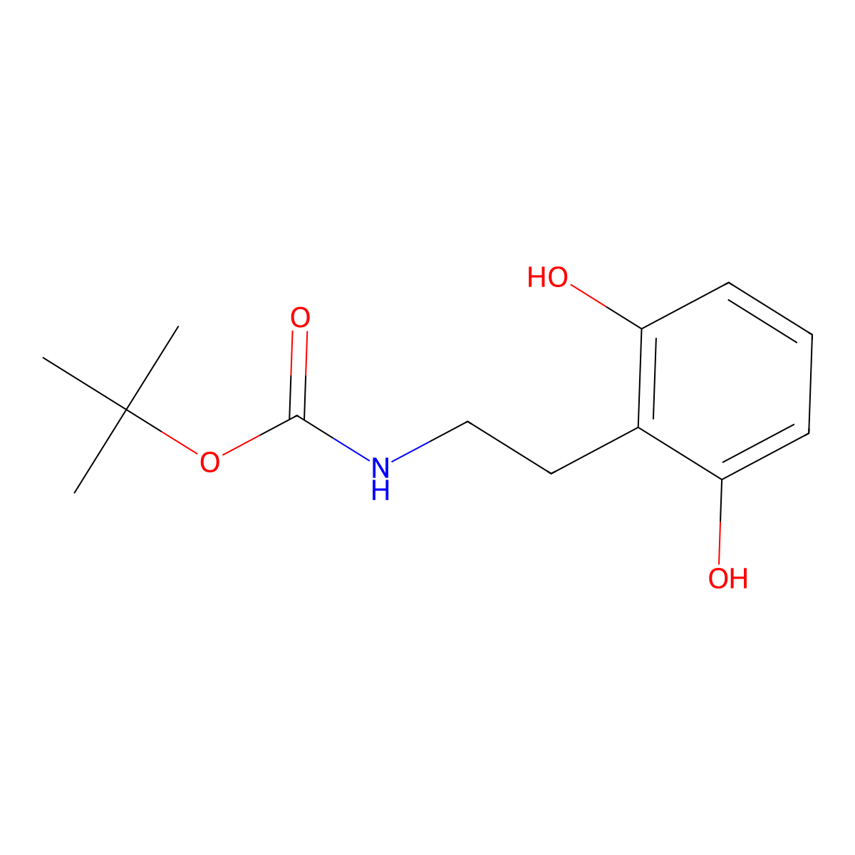 tert-butyl N-[2-(2,6-dihydroxyphenyl)ethyl]carbamate molecular structure, CAS 2770501-20-5