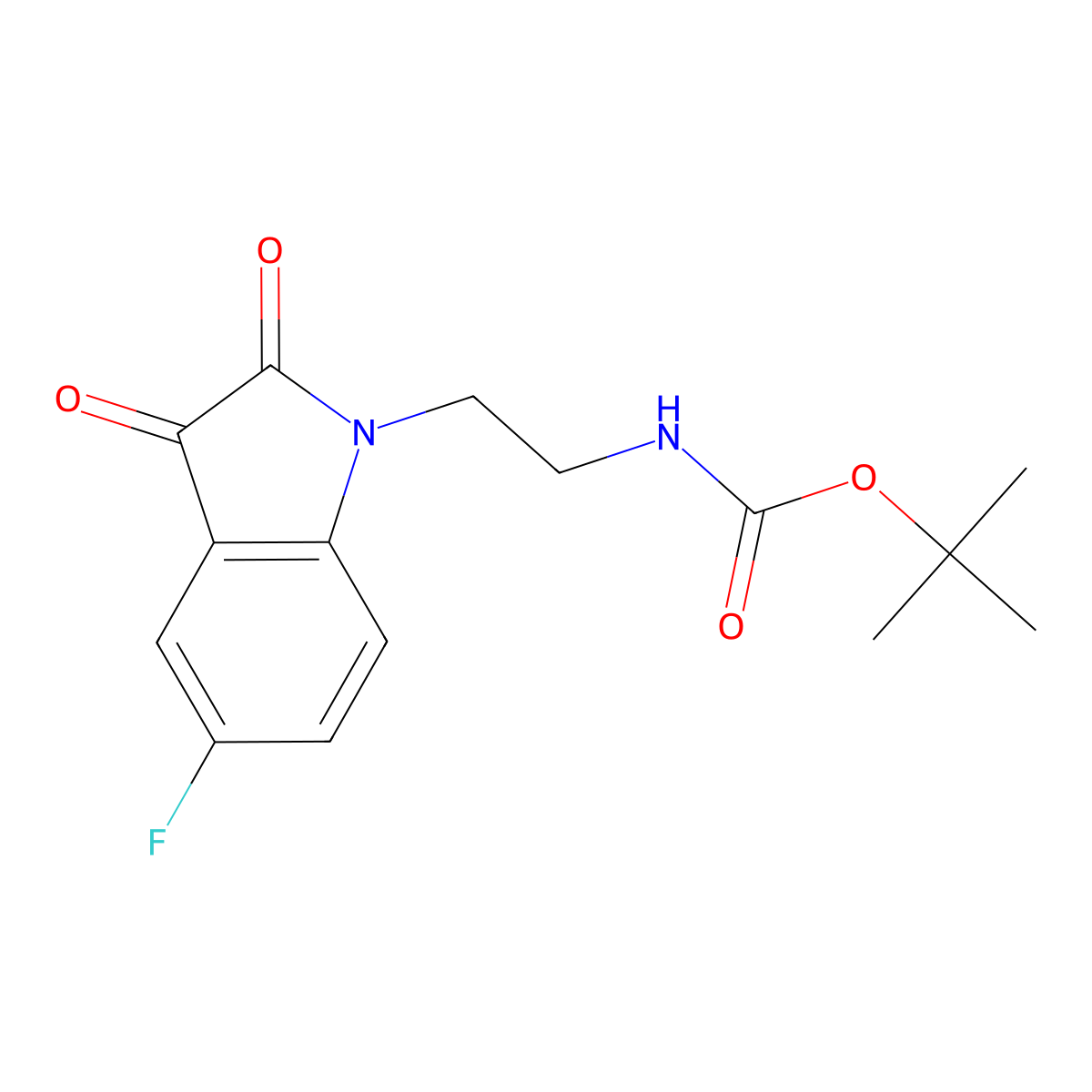 tert-butyl N-[2-(5-fluoro-2,3-dioxo-2,3-dihydro-1H-indol-1-yl)ethyl]carbamate molecular structure, CAS 2770501-27-2