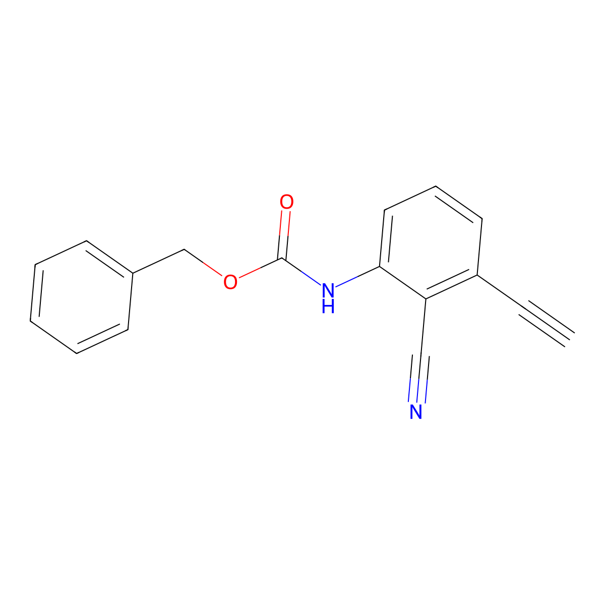 benzyl N-(2-cyano-3-ethynylphenyl)carbamate molecular structure, CAS 2770501-35-2
