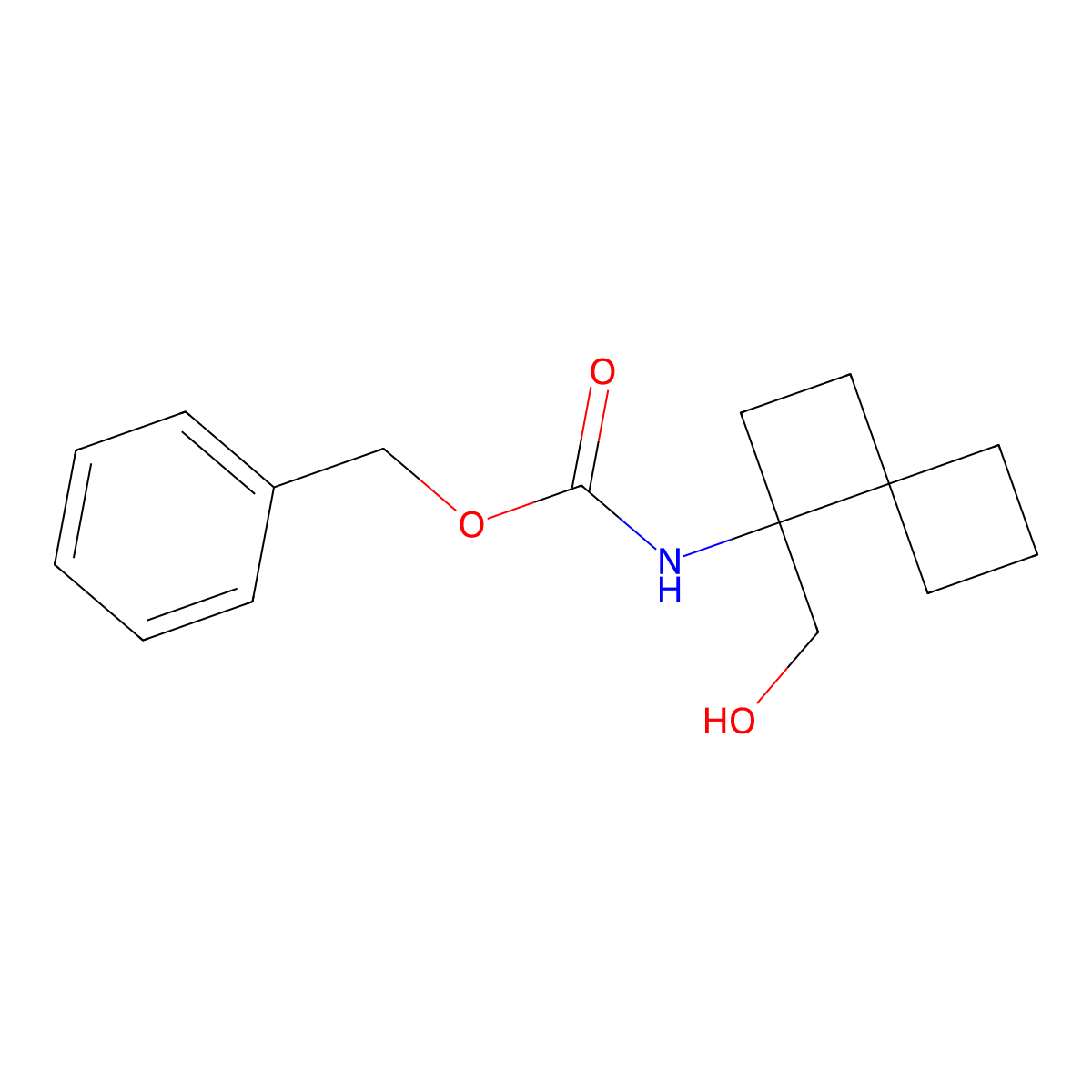benzyl N-[1-(hydroxymethyl)spiro[3.3]heptan-1-yl]carbamate molecular structure, CAS 2770501-40-9